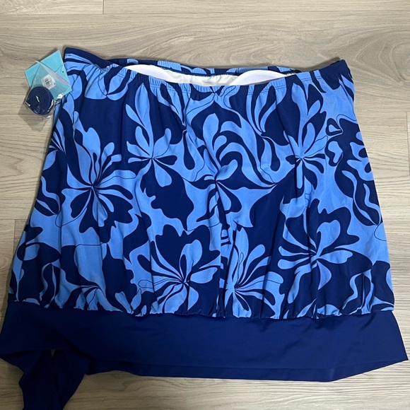 🔵 65 Bal Harbour Convertible Blouson Swimsuit Top NWT 3X strapless Tankini style - Picture 9 of 10